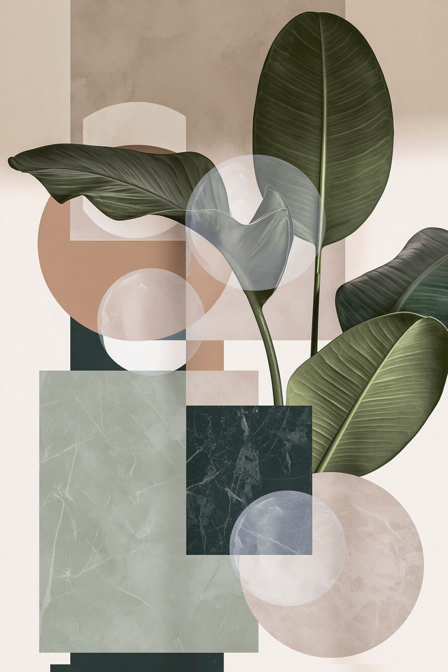Folhas entre quadrados — design completo