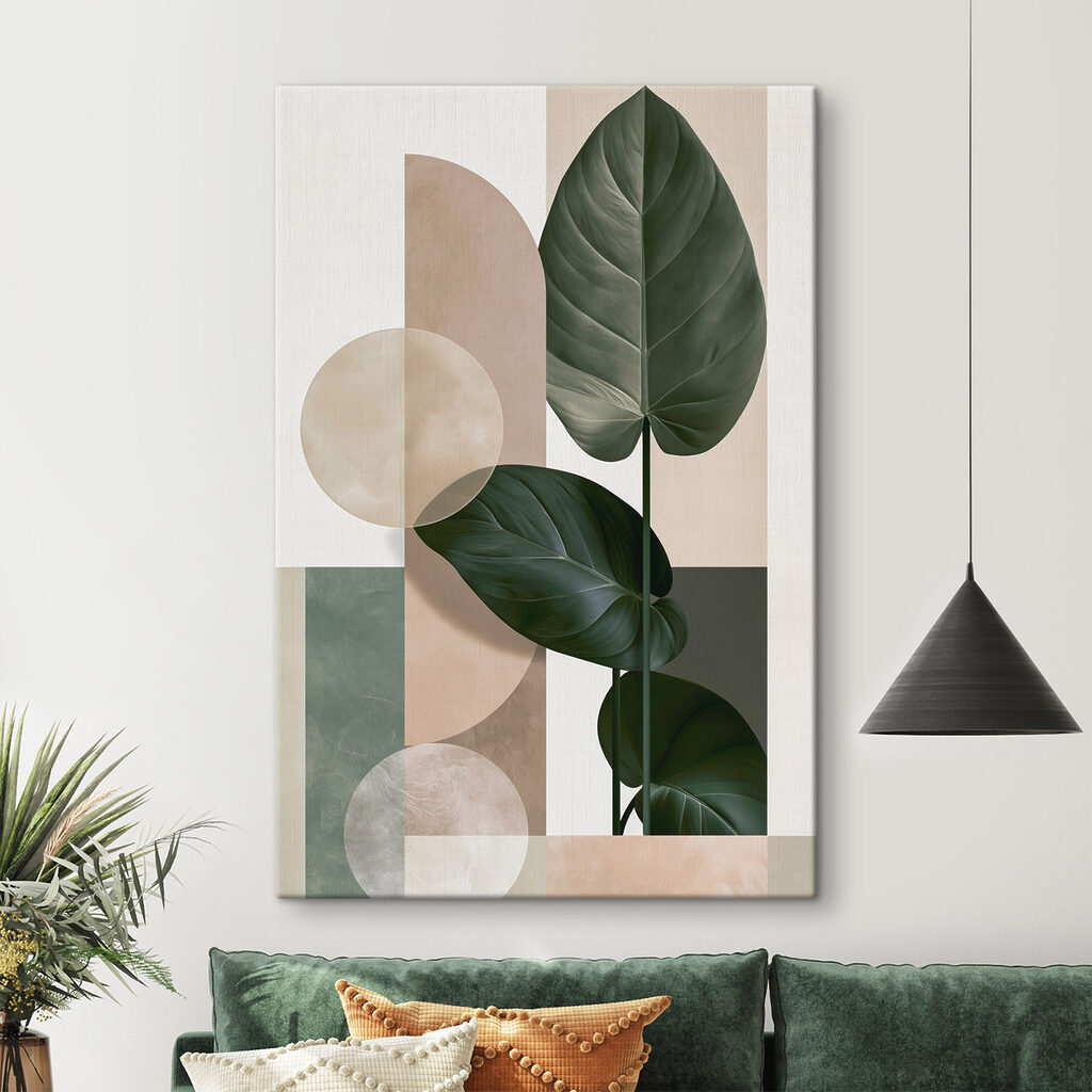 Folhas verdes sobre círculos — interior 1