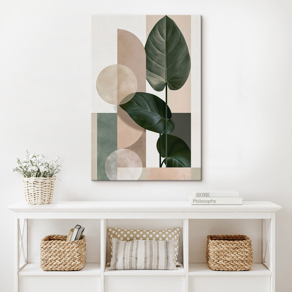 Folhas verdes sobre círculos — interior 3