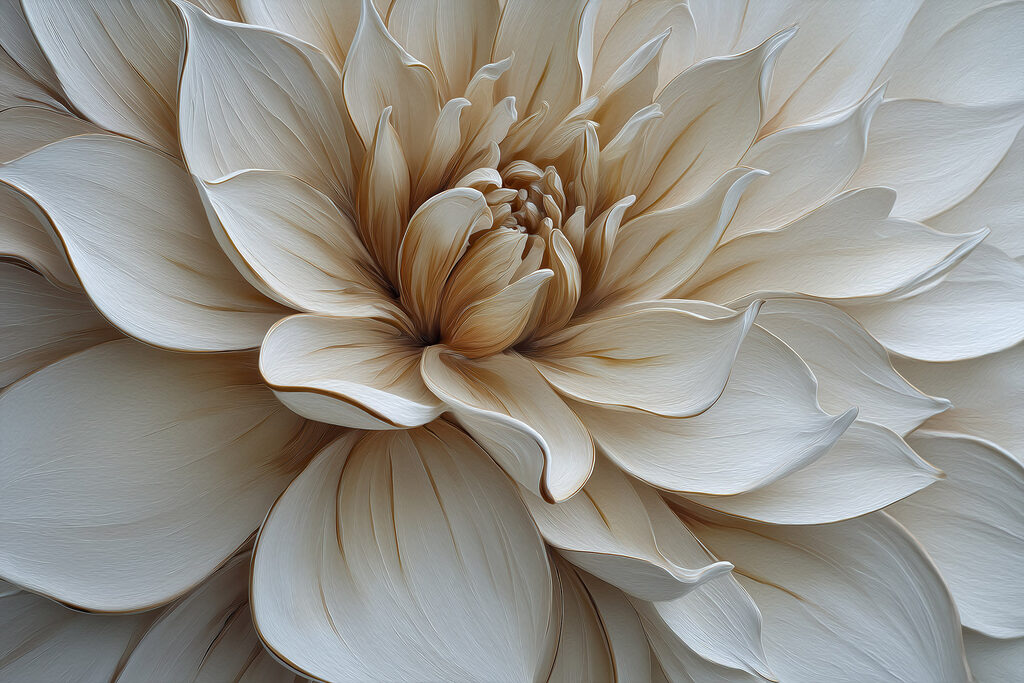 Flor de centro dourado — design completo