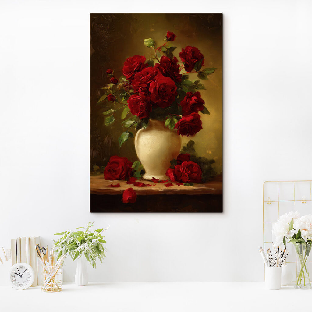 Rosas vermelhas num vaso — interior 2