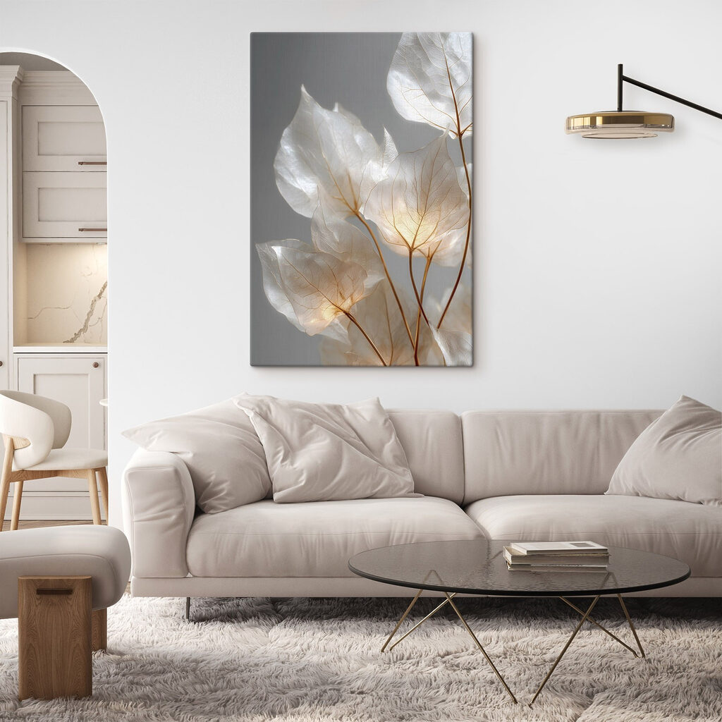 Folhas luminosas em cinzento — interior 2