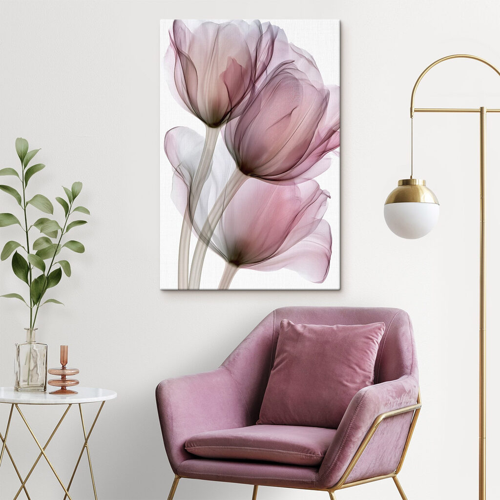 Três tulipas em malva — interior 2