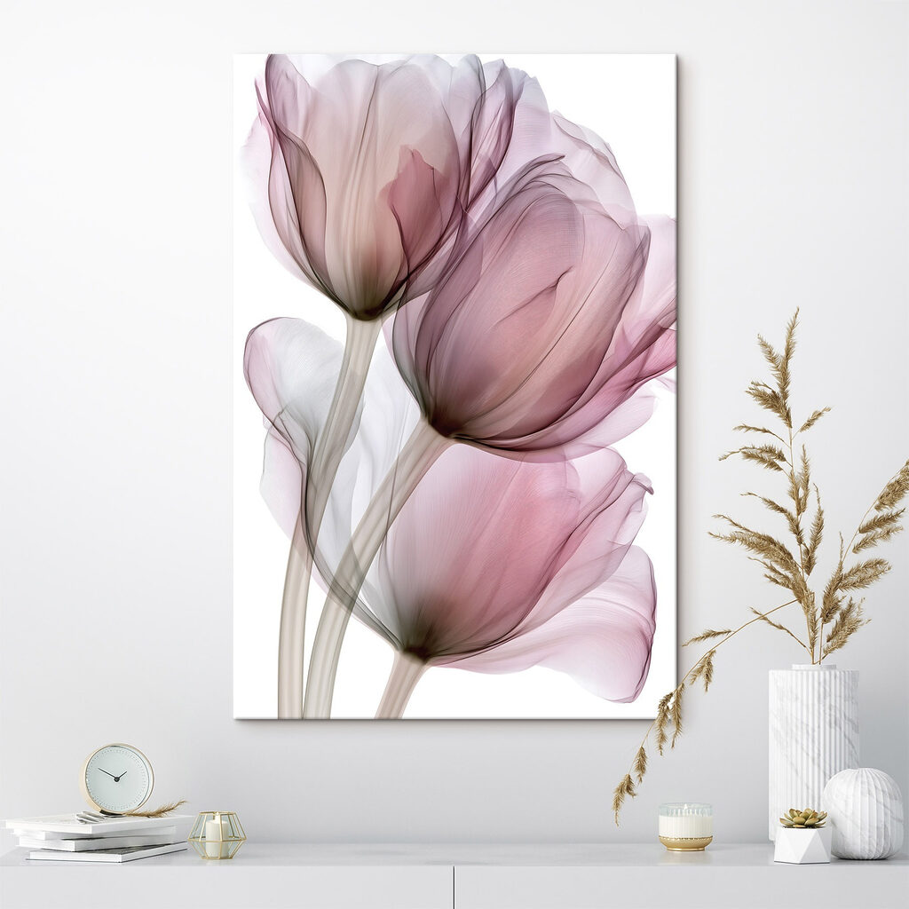 Três tulipas em malva — interior 1
