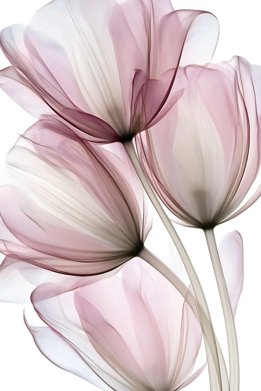 Tulipas curvadas e leves — design completo