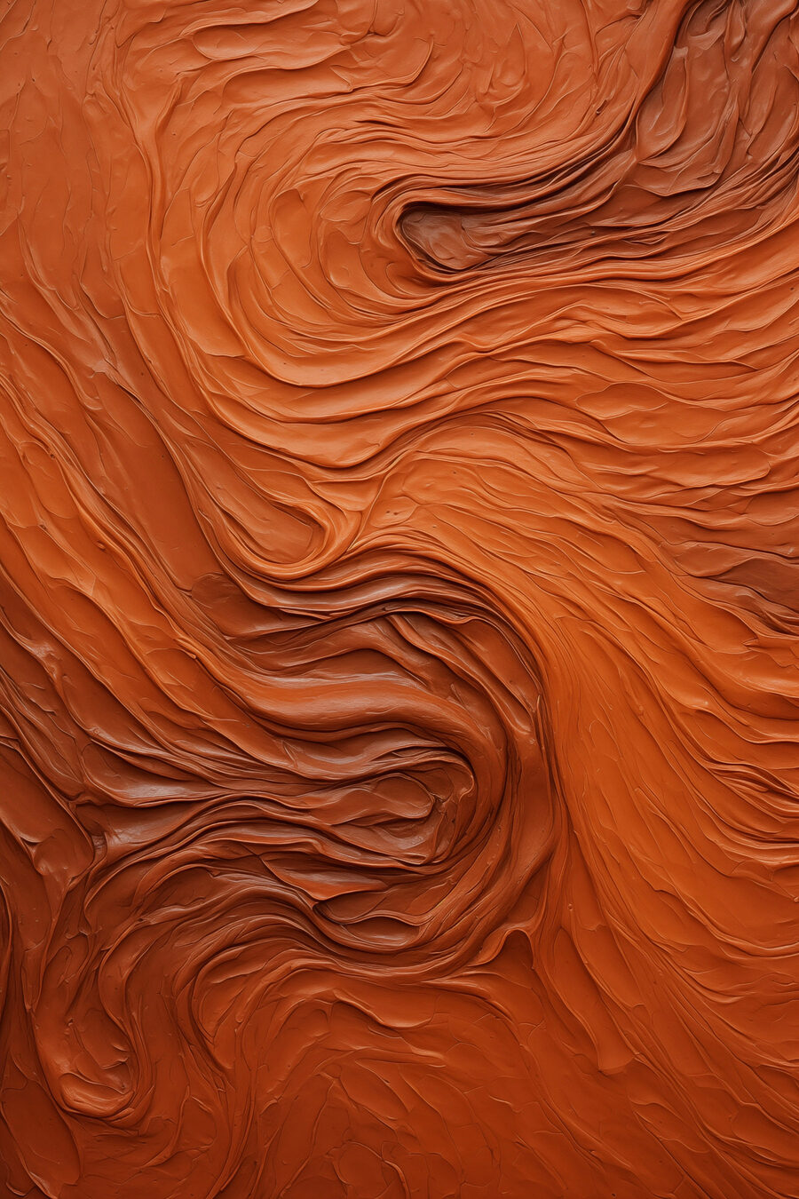 Dobras profundas em terracota — design completo