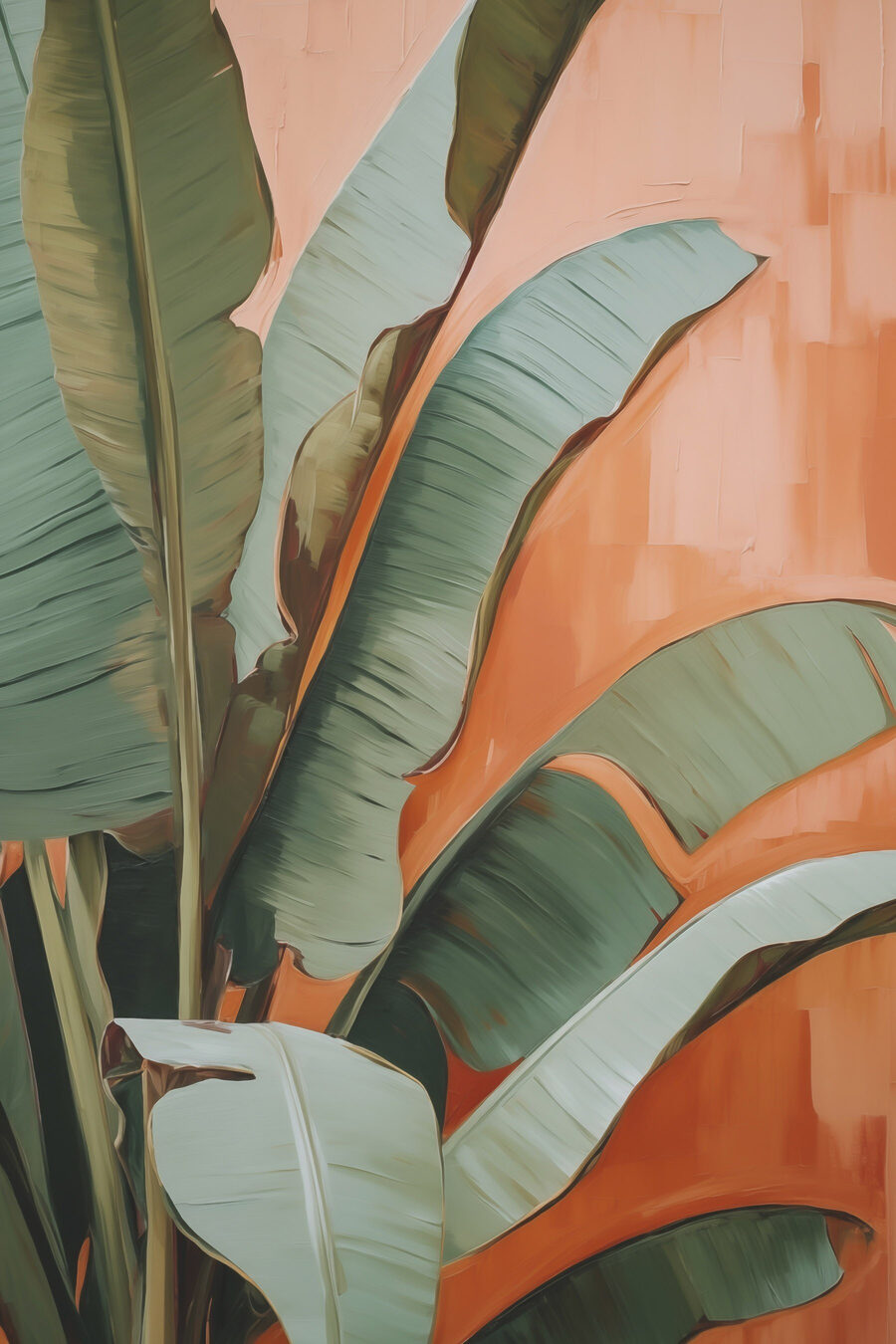Folhas verdes sobre terracota — design completo