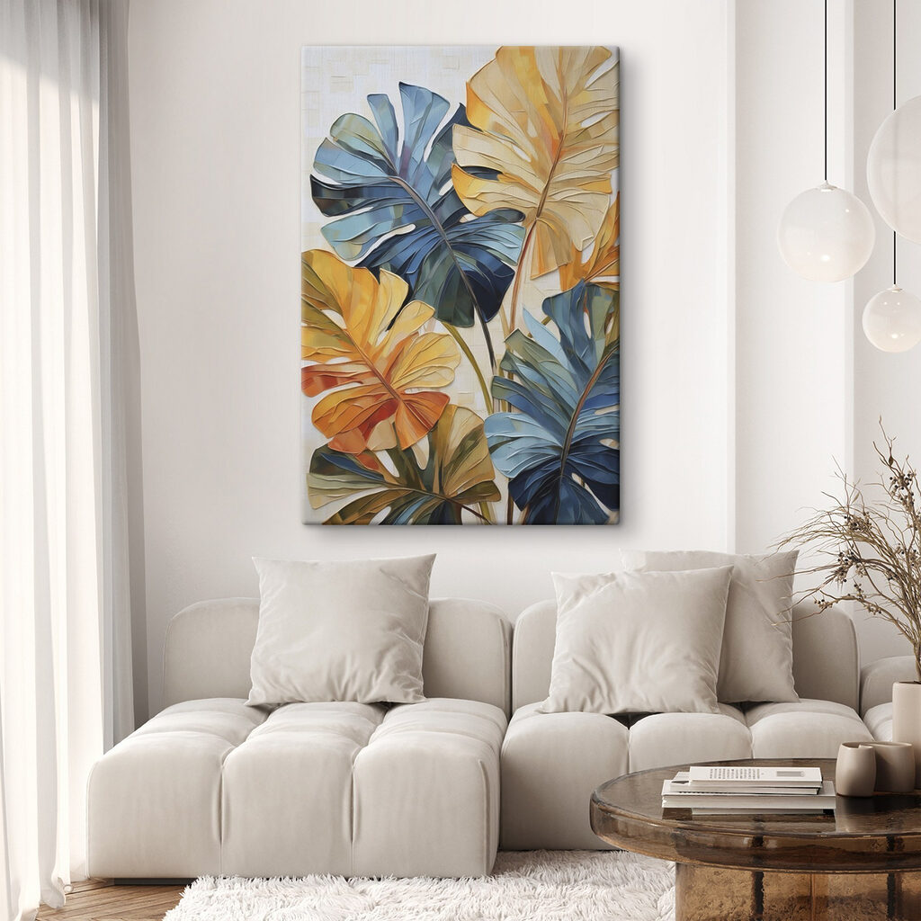 Monstera azul e amarela — interior 1