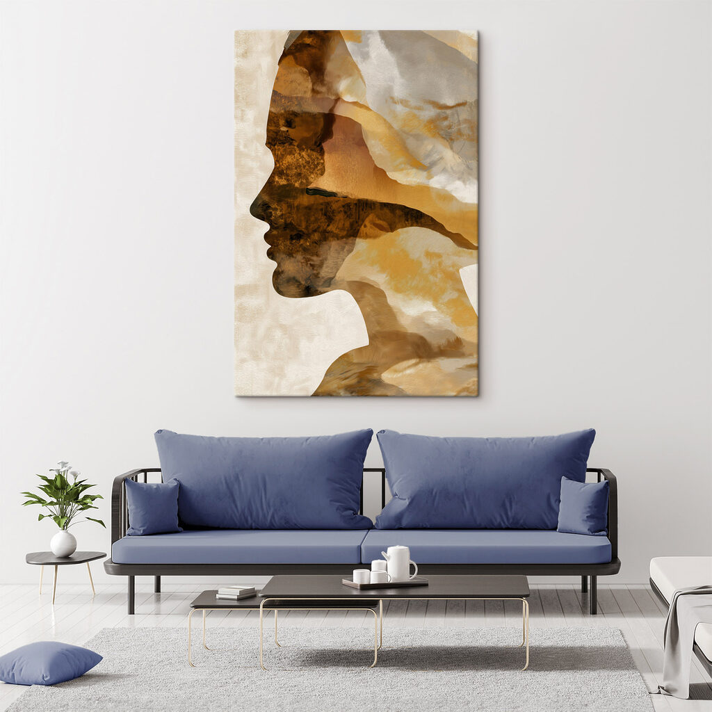 Perfil dourado de mulher — interior 2
