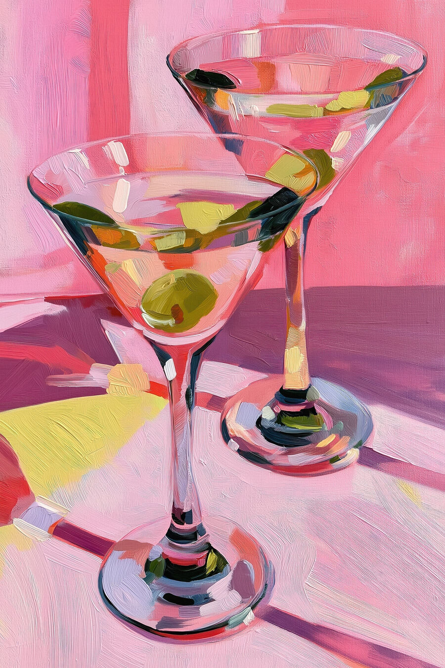 Martinis contra cor-de-rosa — design completo