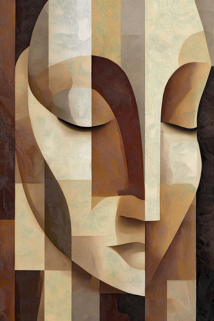 Perfil em faixas castanhas — design completo