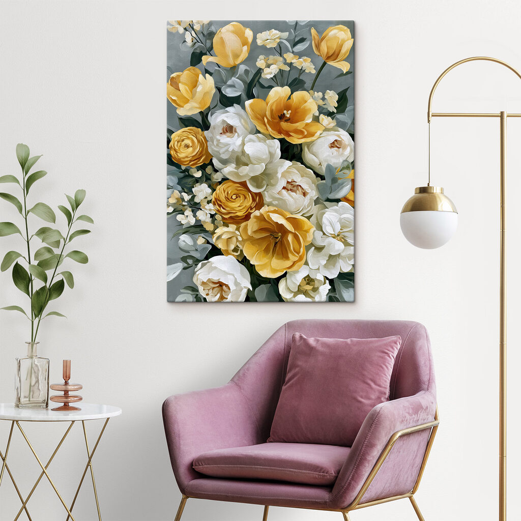 Rosas amarelas e creme — interior 1