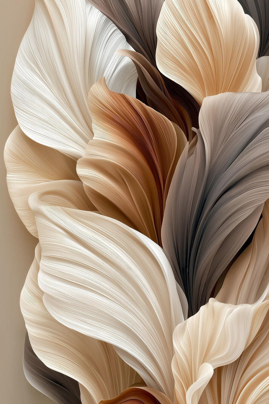 Folhas dobradas em castanho — design completo