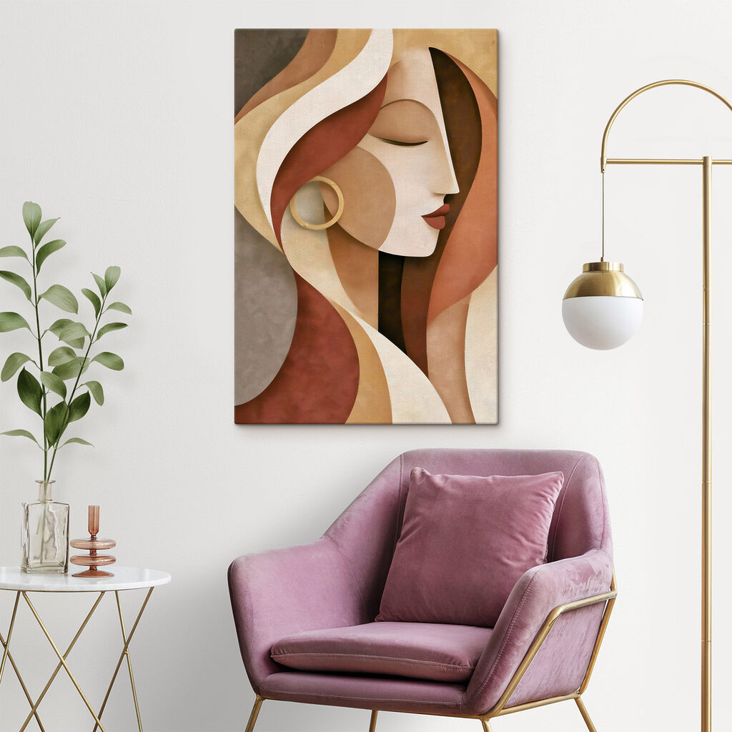 Perfil com brinco dourado — interior 1