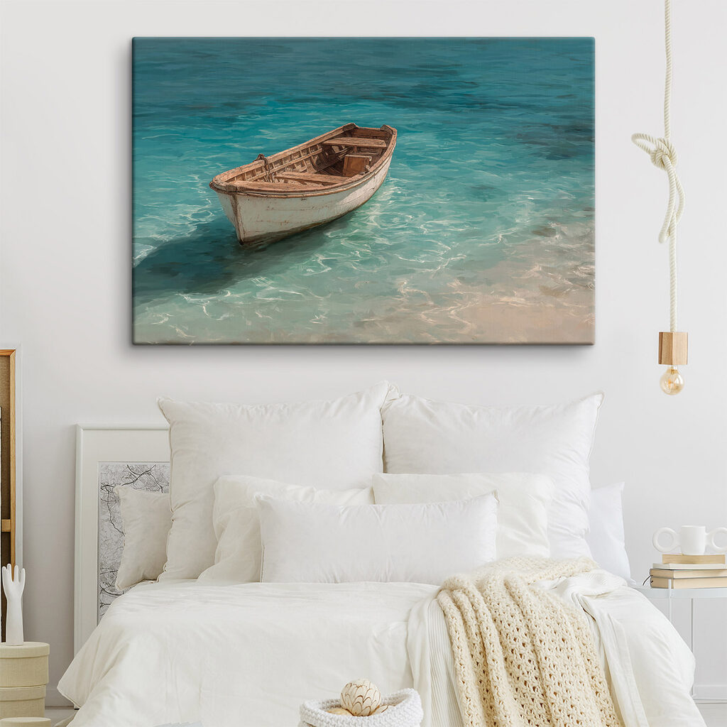 Bote no mar turquesa — interior 1