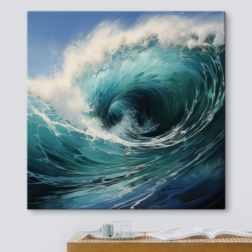 Onda turquesa com espuma — interior 1