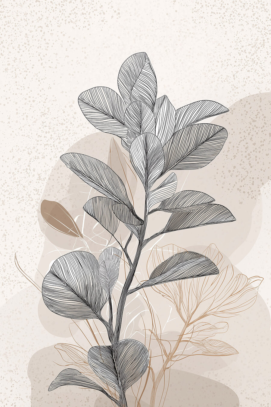 Ramo de folhas cinzentas — design completo