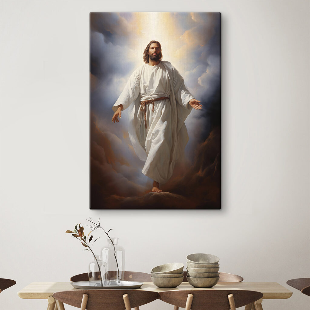 Jesus em contraluz celeste — interior 2