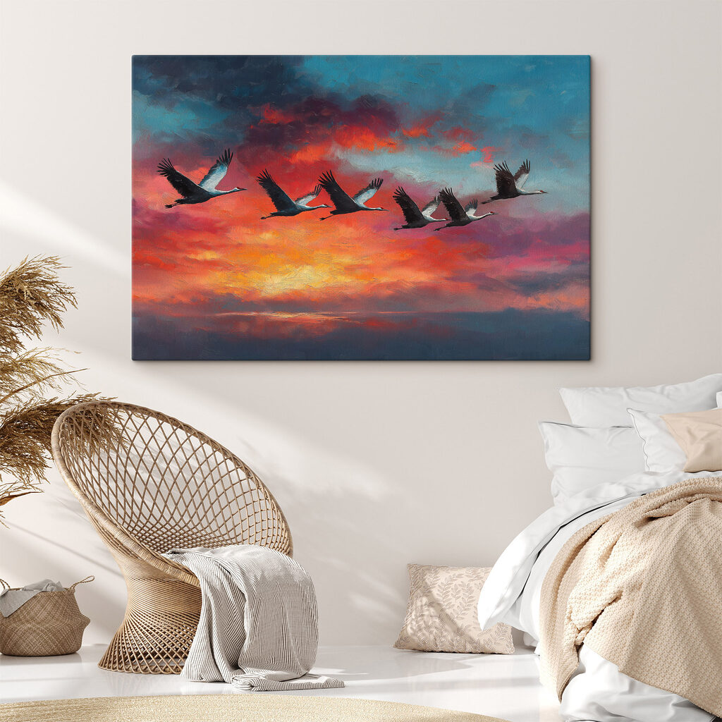 Grous contra céu vermelho — interior 2