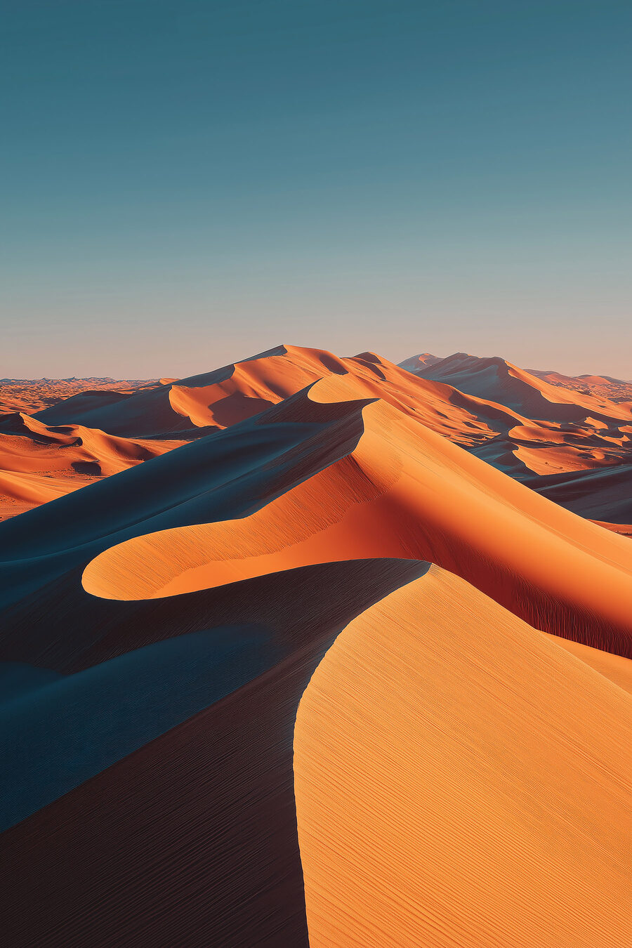 Dunas alaranjadas ao entardecer — design completo