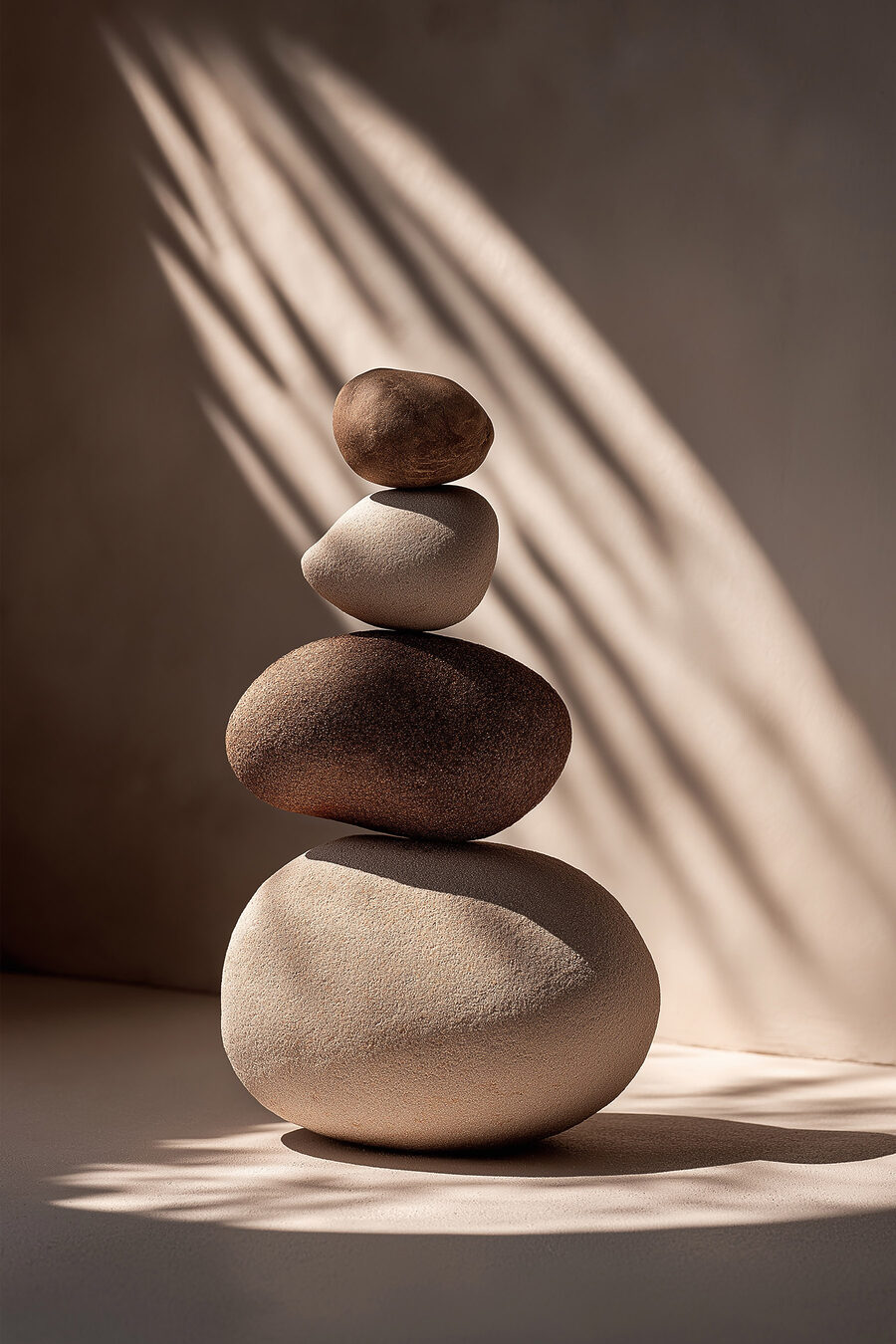 Quatro pedras em contraluz — design completo