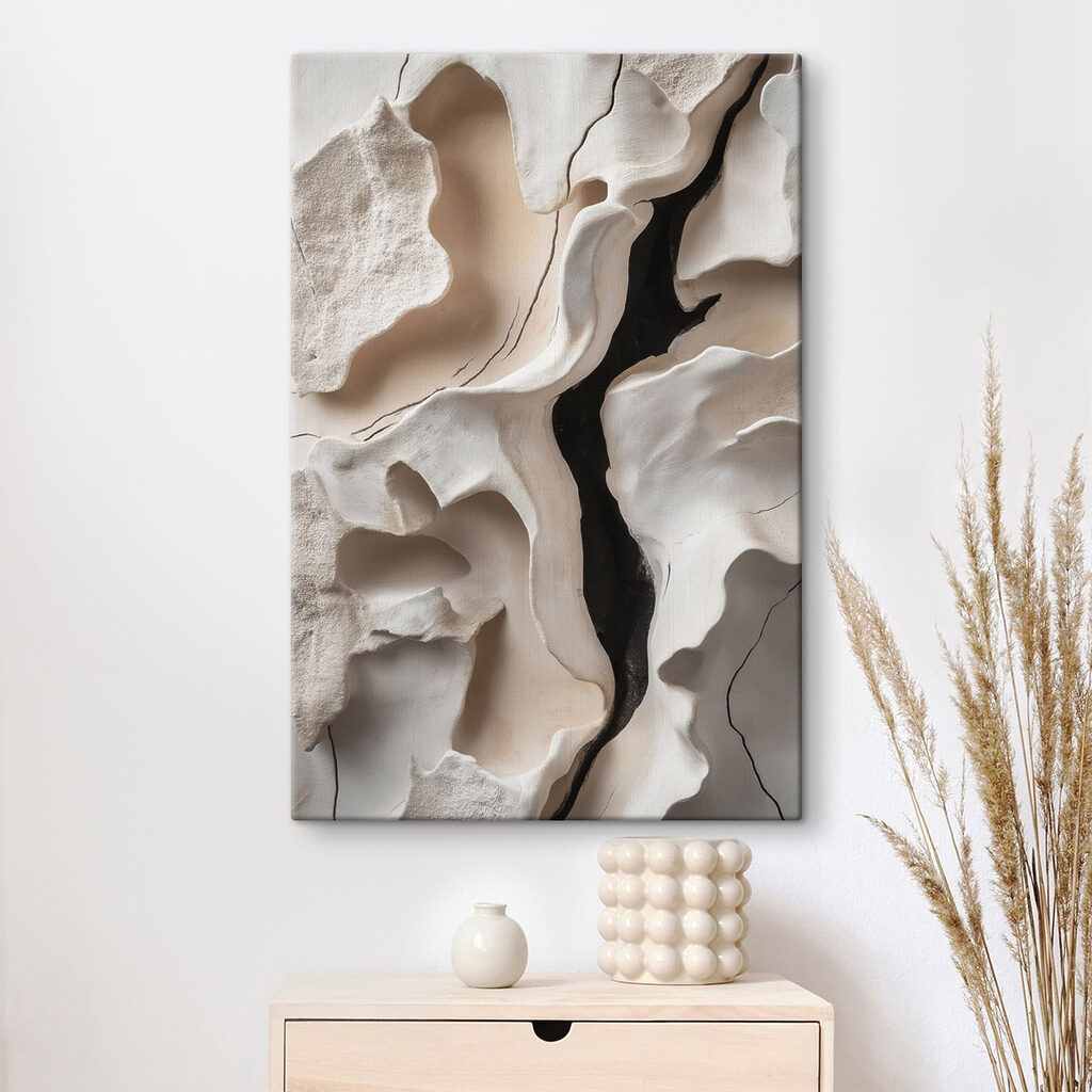 Fenda escura entre brancos — interior 2