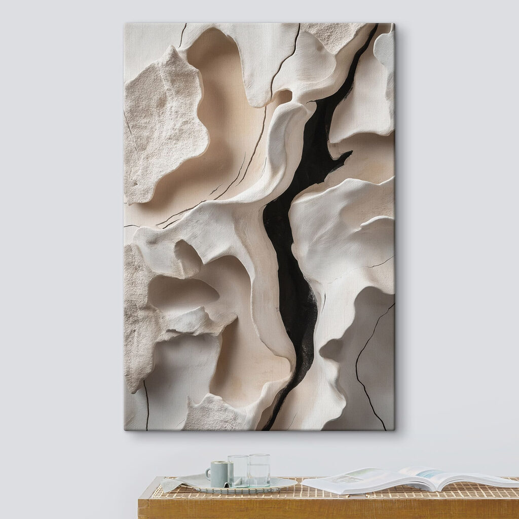 Fenda escura entre brancos — interior 3