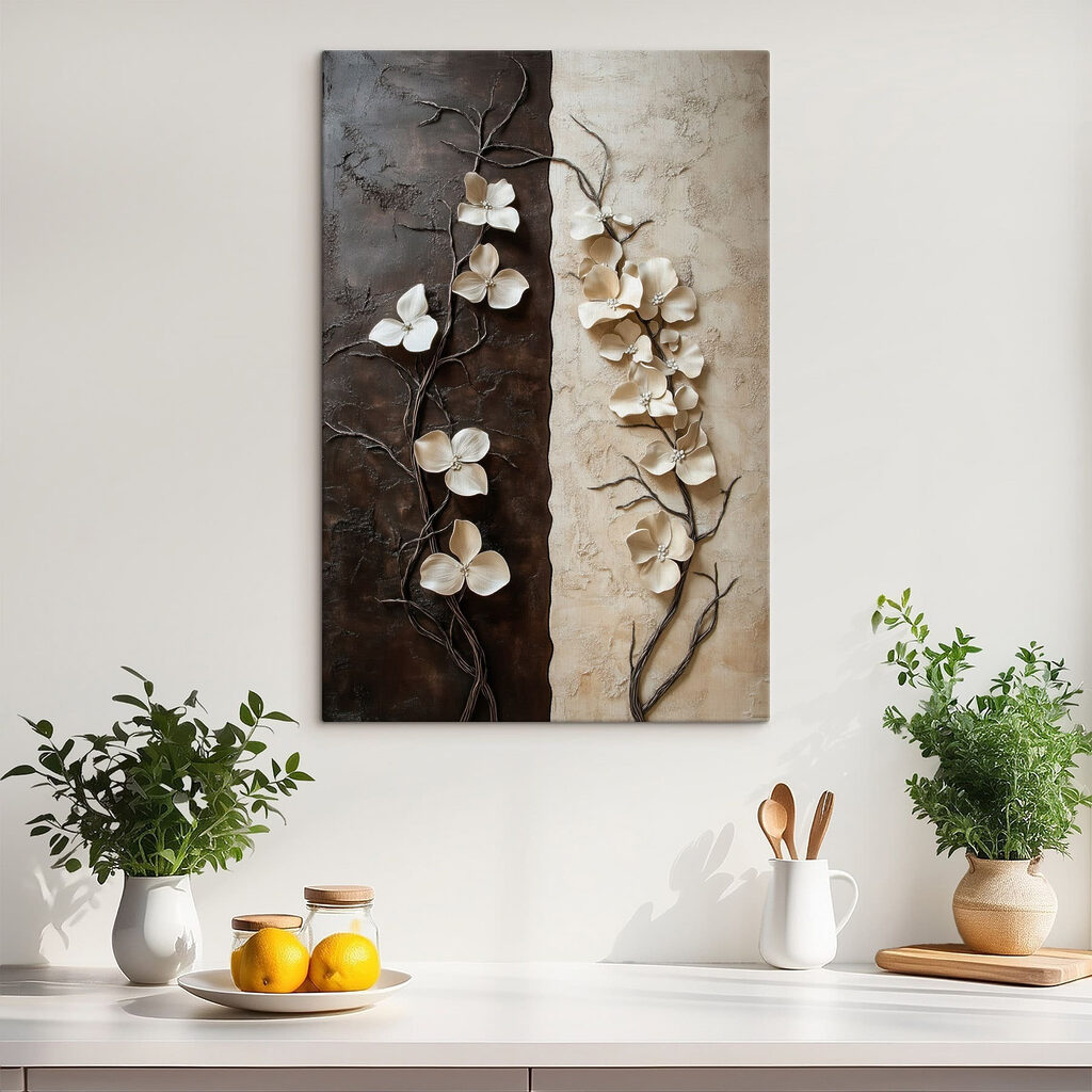 Ramos floridos em preto — interior 3