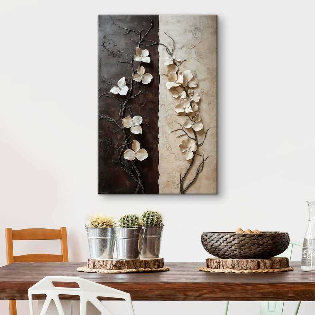 Ramos floridos em preto — interior 1