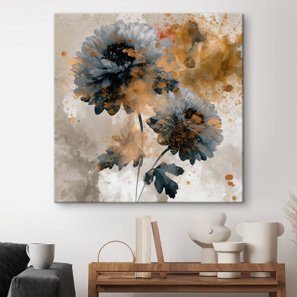 Flores azuis entre salpicos — interior 2