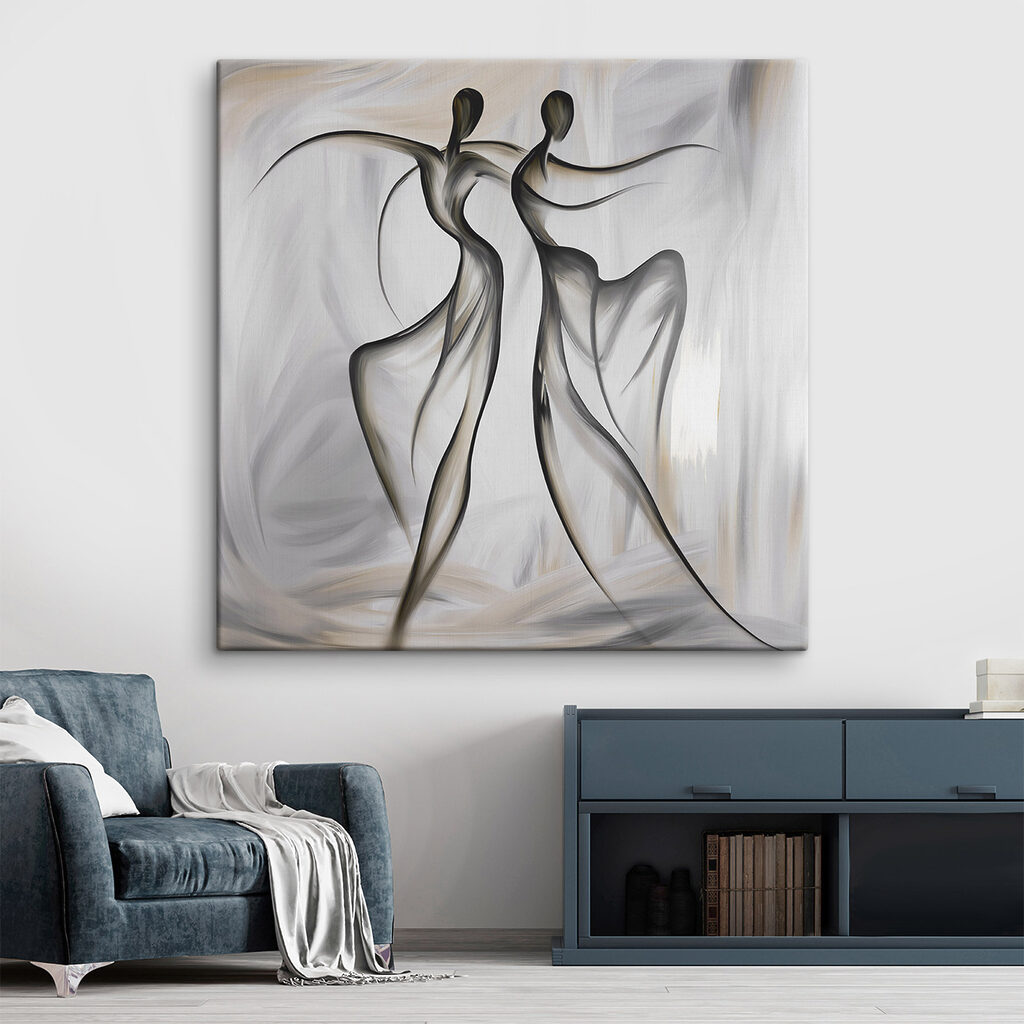 Dois bailarinos entre linhas — interior 3