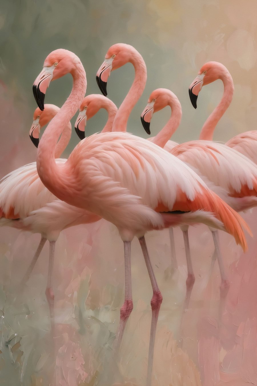 Bando de flamingos — design completo