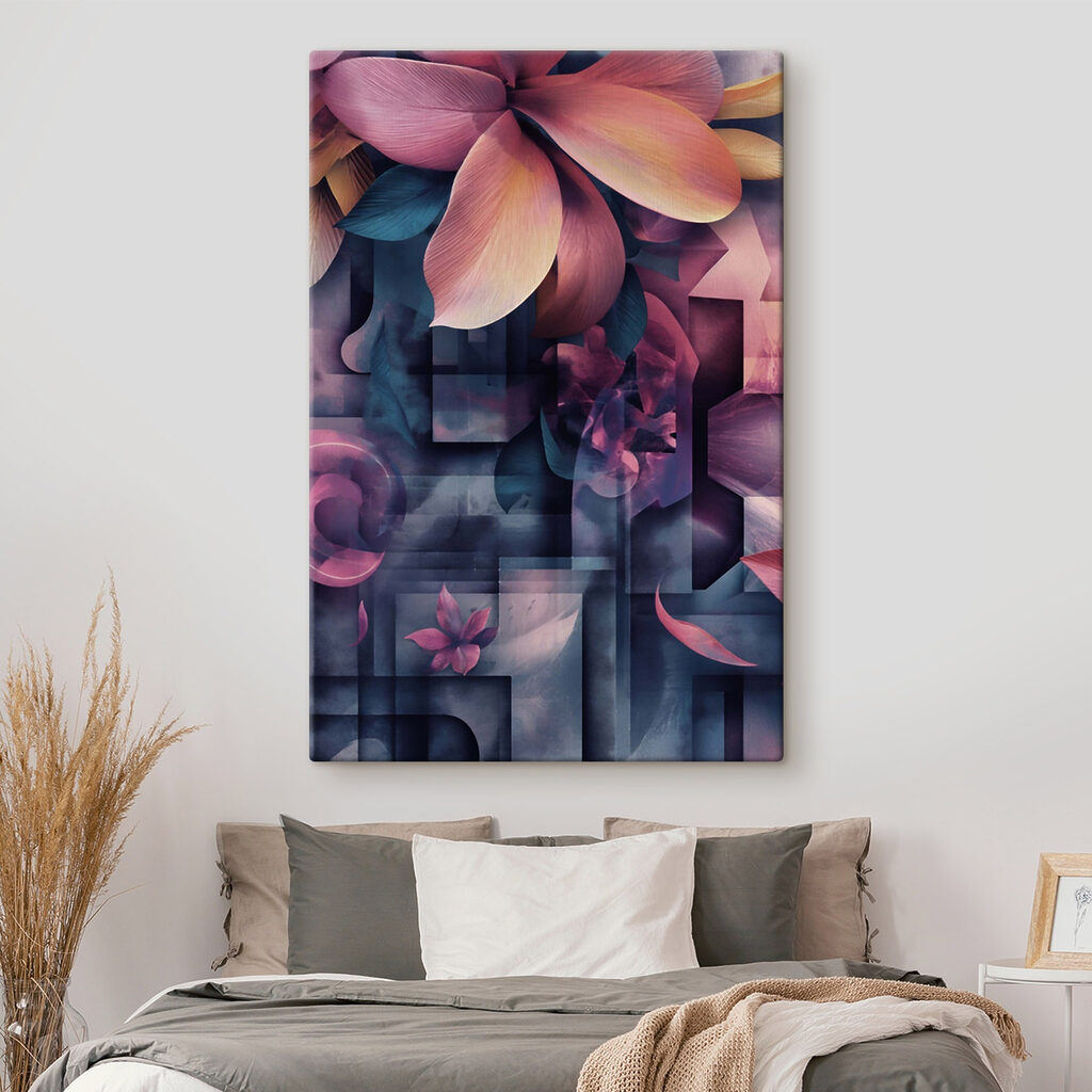 Flor cor-de-rosa entre blocos — interior 2