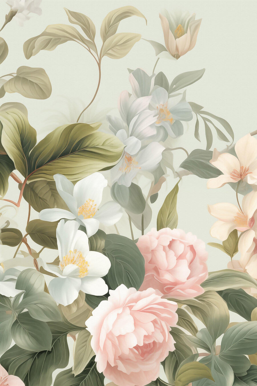Rosas entre flores creme — design completo