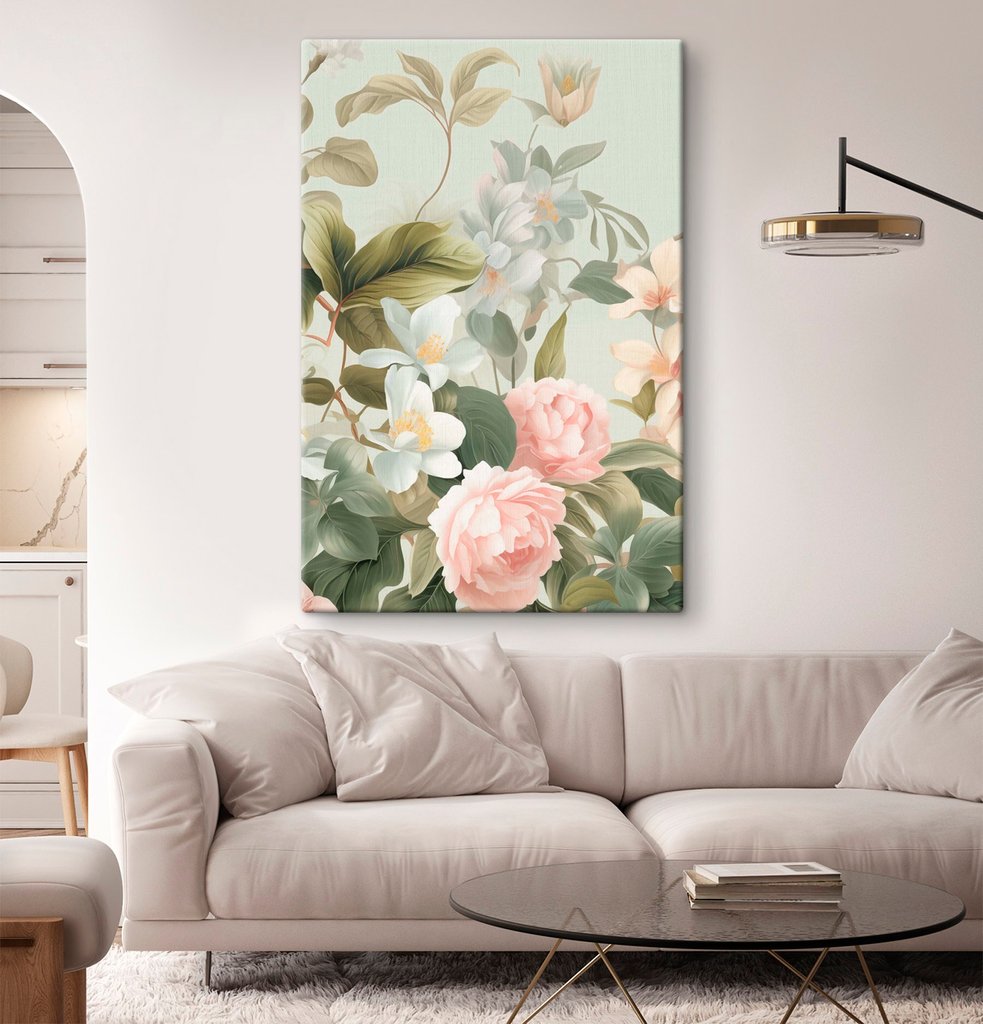 Rosas entre flores creme — interior 1