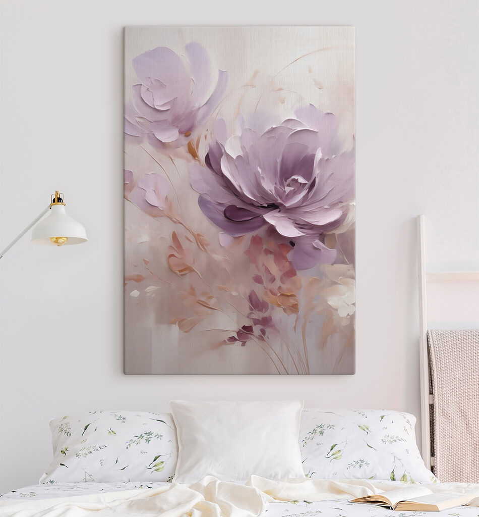 Flor lilás em tinta — interior 1