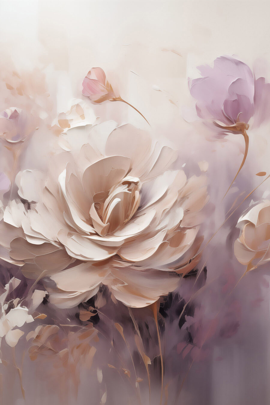 Rosa creme entre lilás — design completo
