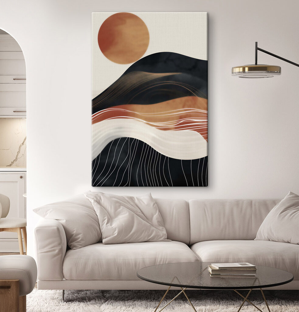 Sol redondo sobre preto — interior 1