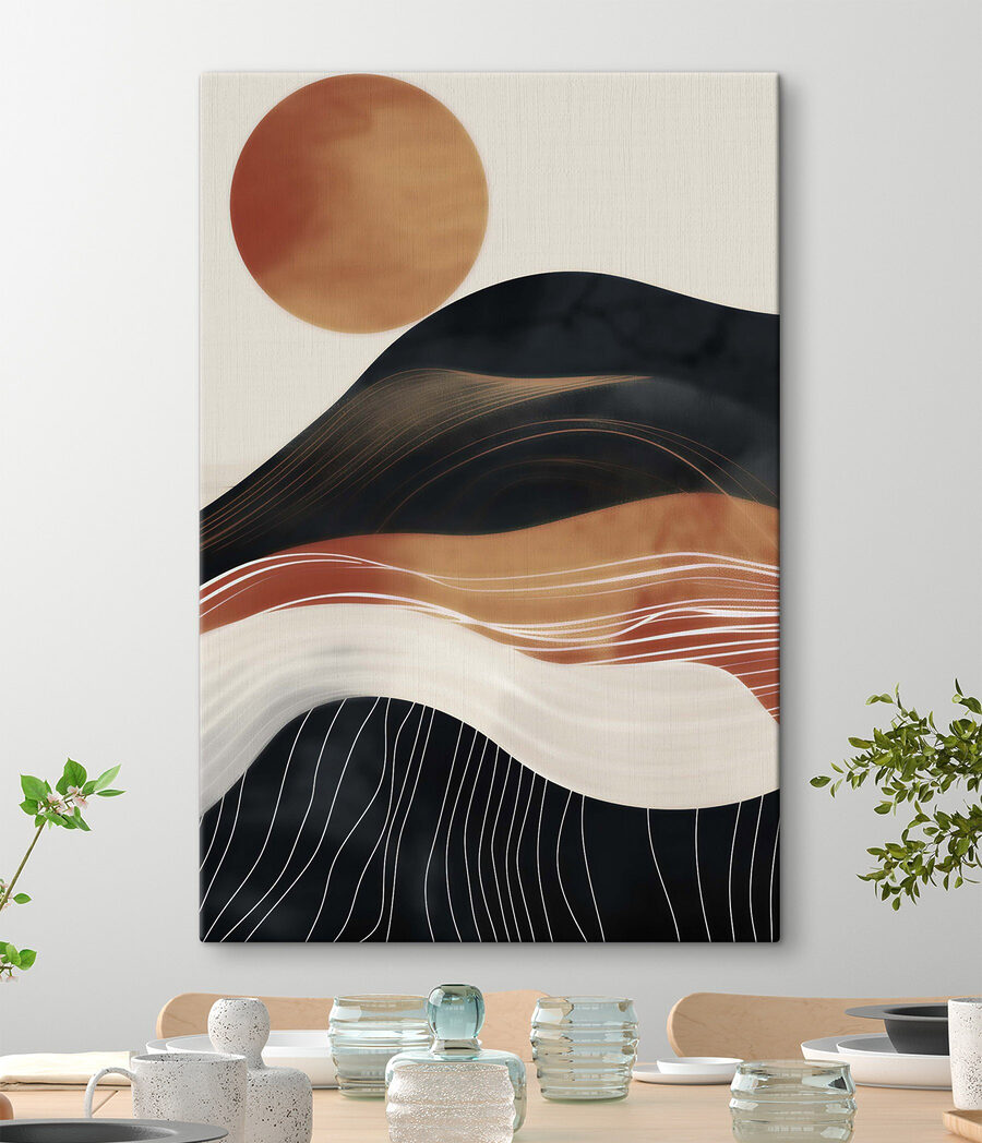 Sol redondo sobre preto — interior 2