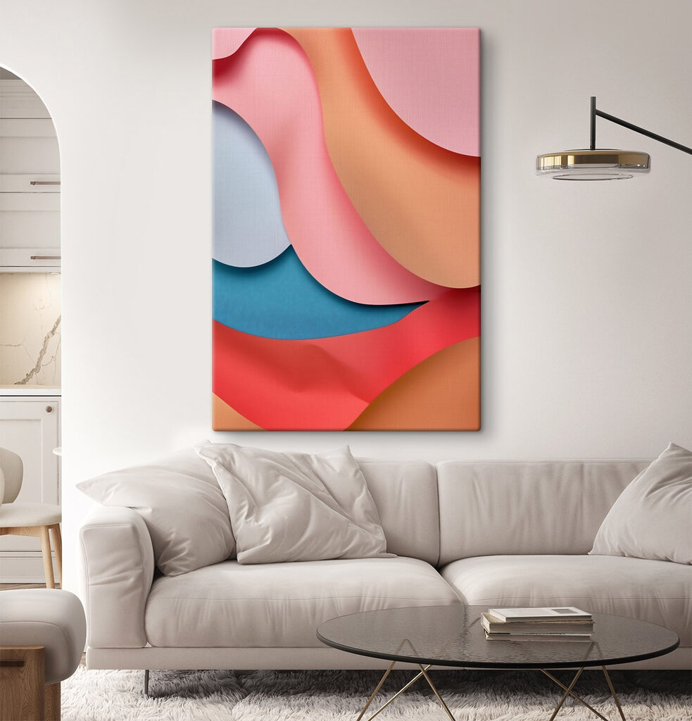 Formas recortadas em rosa — interior 1
