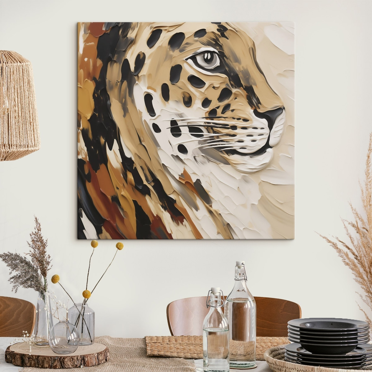 Leopardo abstrato num interior