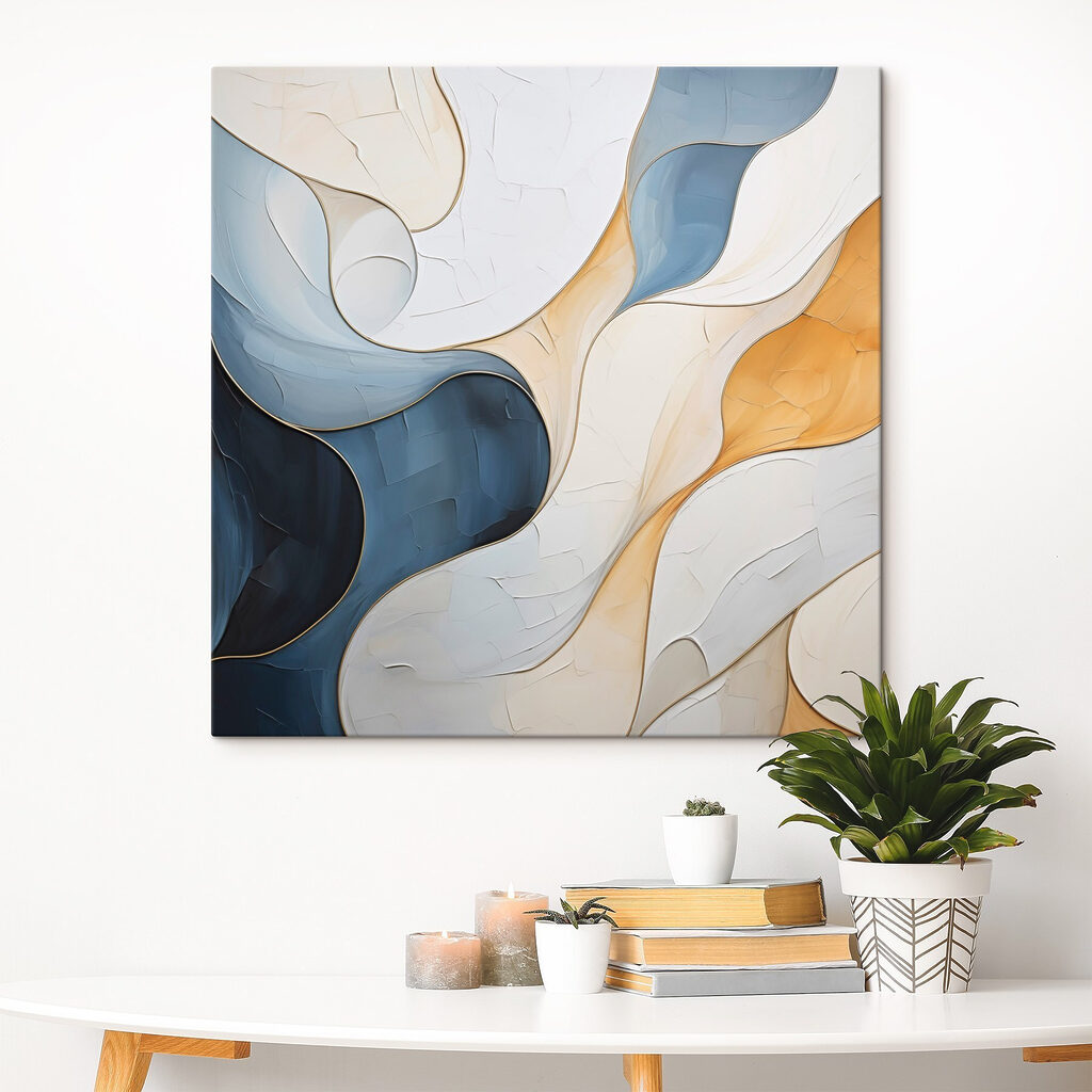 Faixas azuis com dourado — interior 1