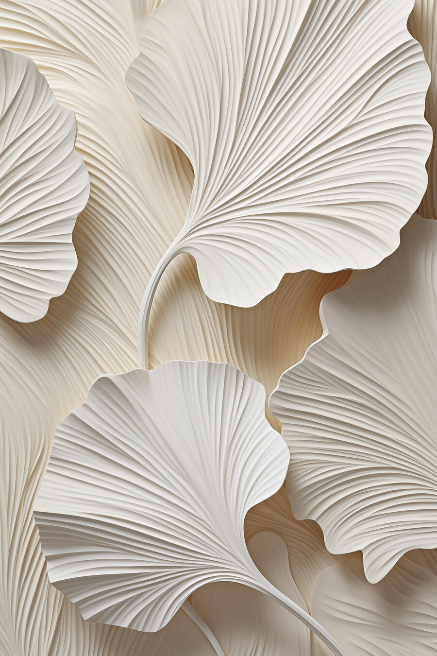 Folhas de ginkgo estriadas — design completo