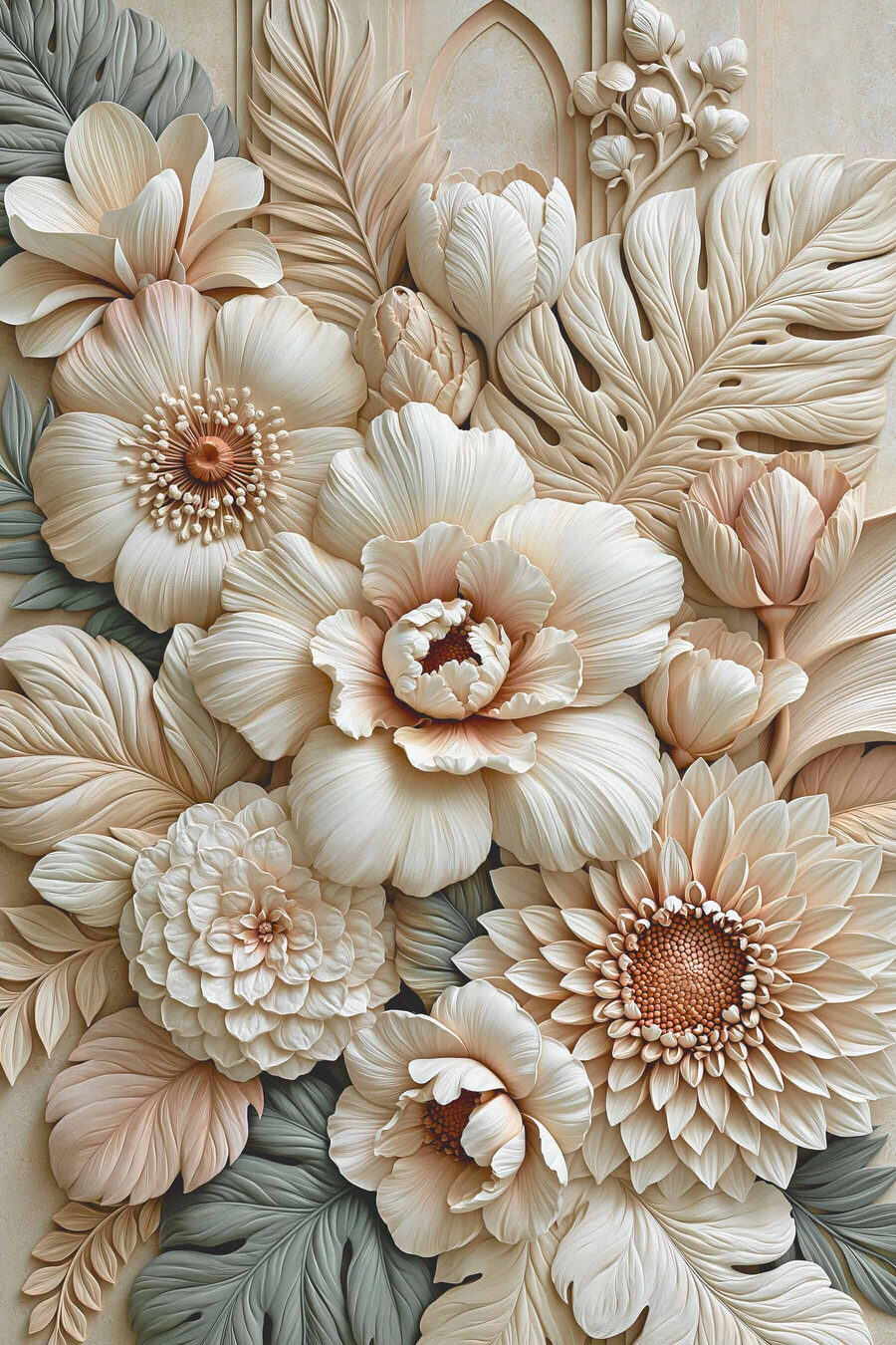 Jardim de flores creme — design completo