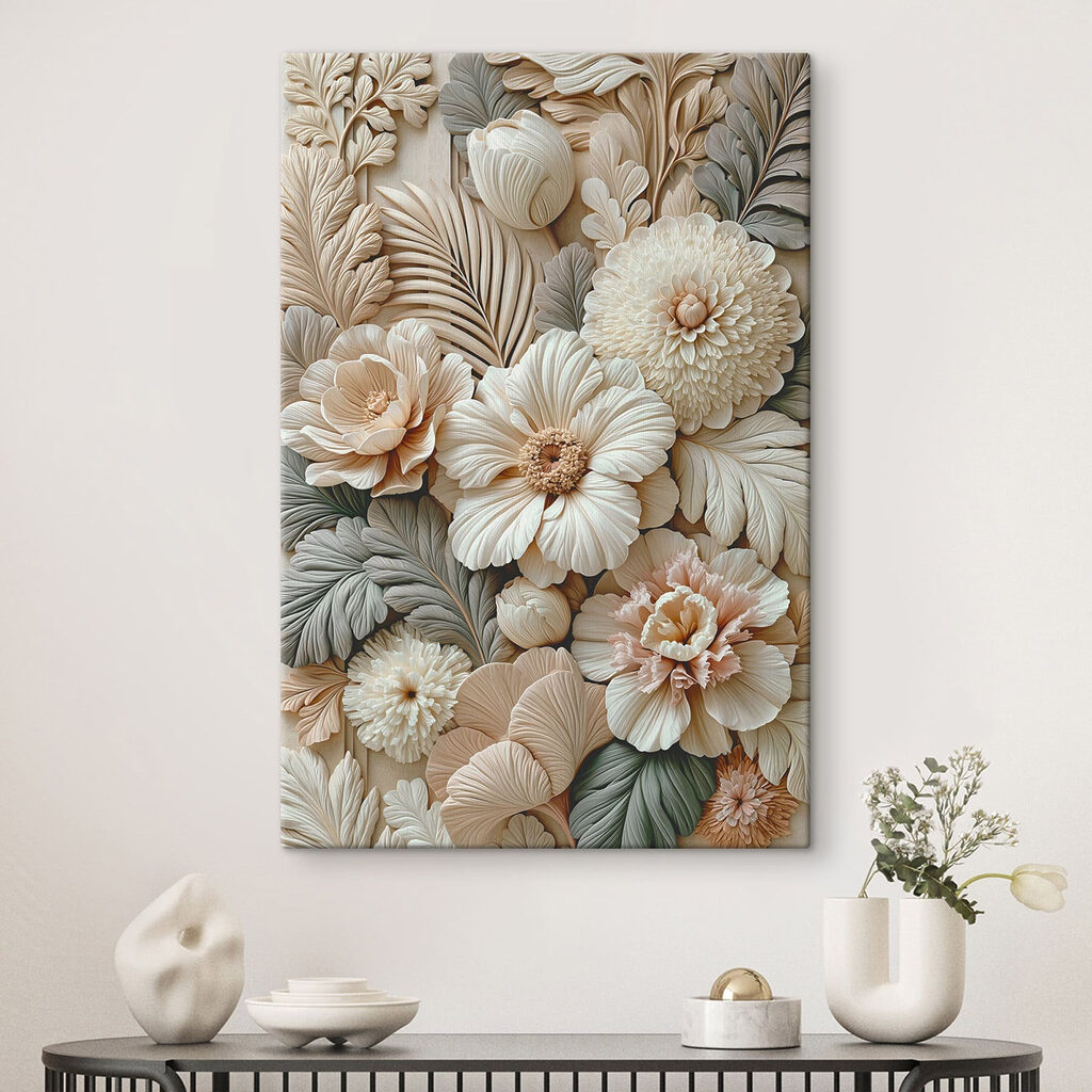 Flores brancas em cinzento-esverdeado — interior 2