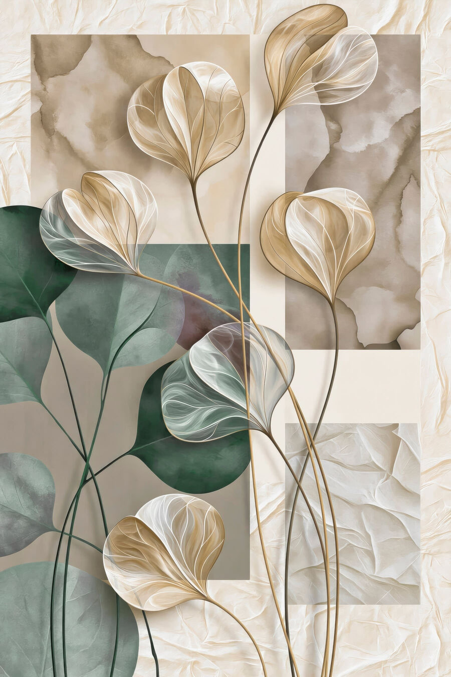 Folhas sobrepostas e densas — design completo
