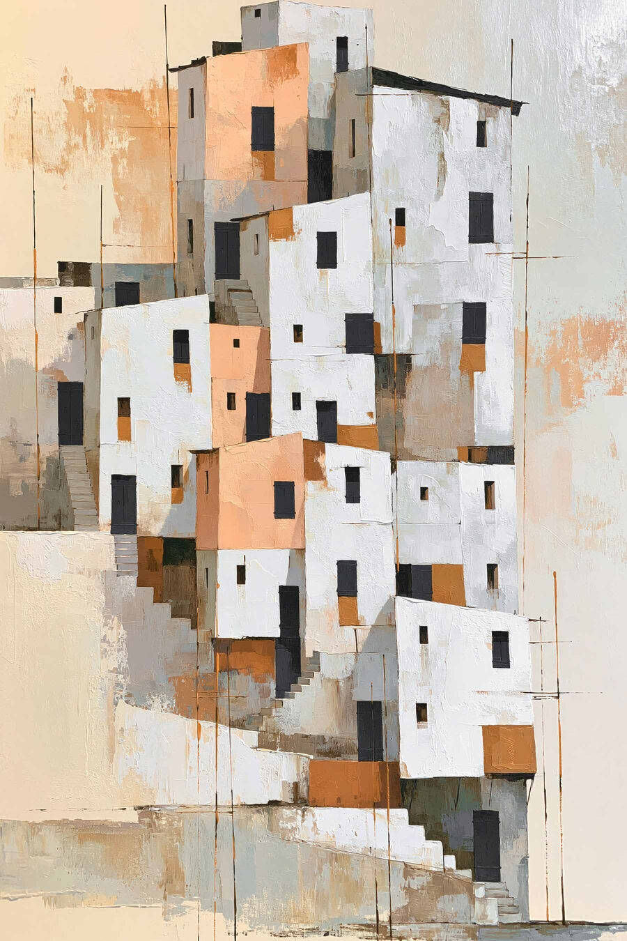 Casas brancas em blocos — design completo