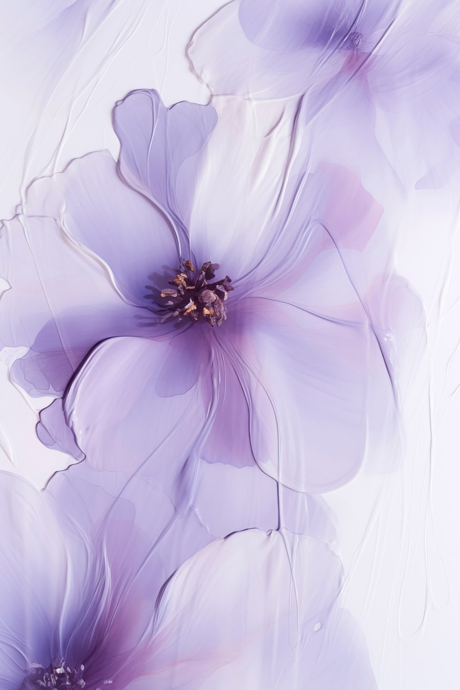 Flor lilás sobre branco — design completo