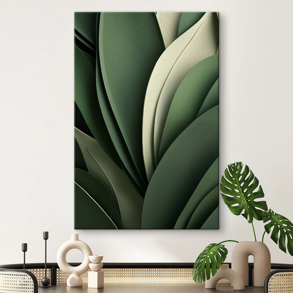 Folhas verde-escuras com nervuras — interior 2