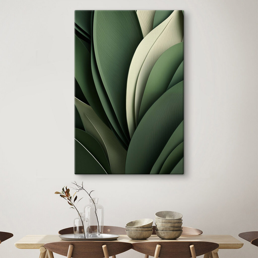 Folhas verde-escuras com nervuras — interior 1